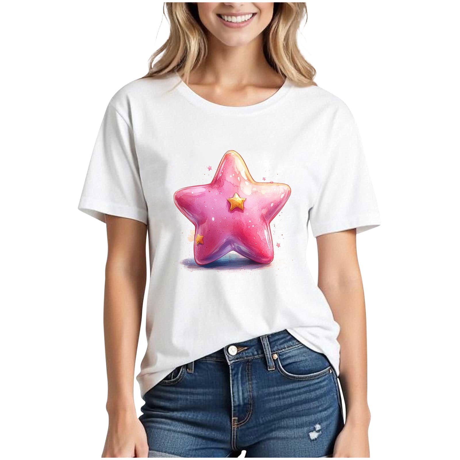 Wiyuqeen Women Breast Cancer Walk Event Breast Cancer Awareness Short Sleeve Tee Pink Ribbon Survivor Graphic Crew Neck Loose Fit Soft Casual Daily Wear Gifts