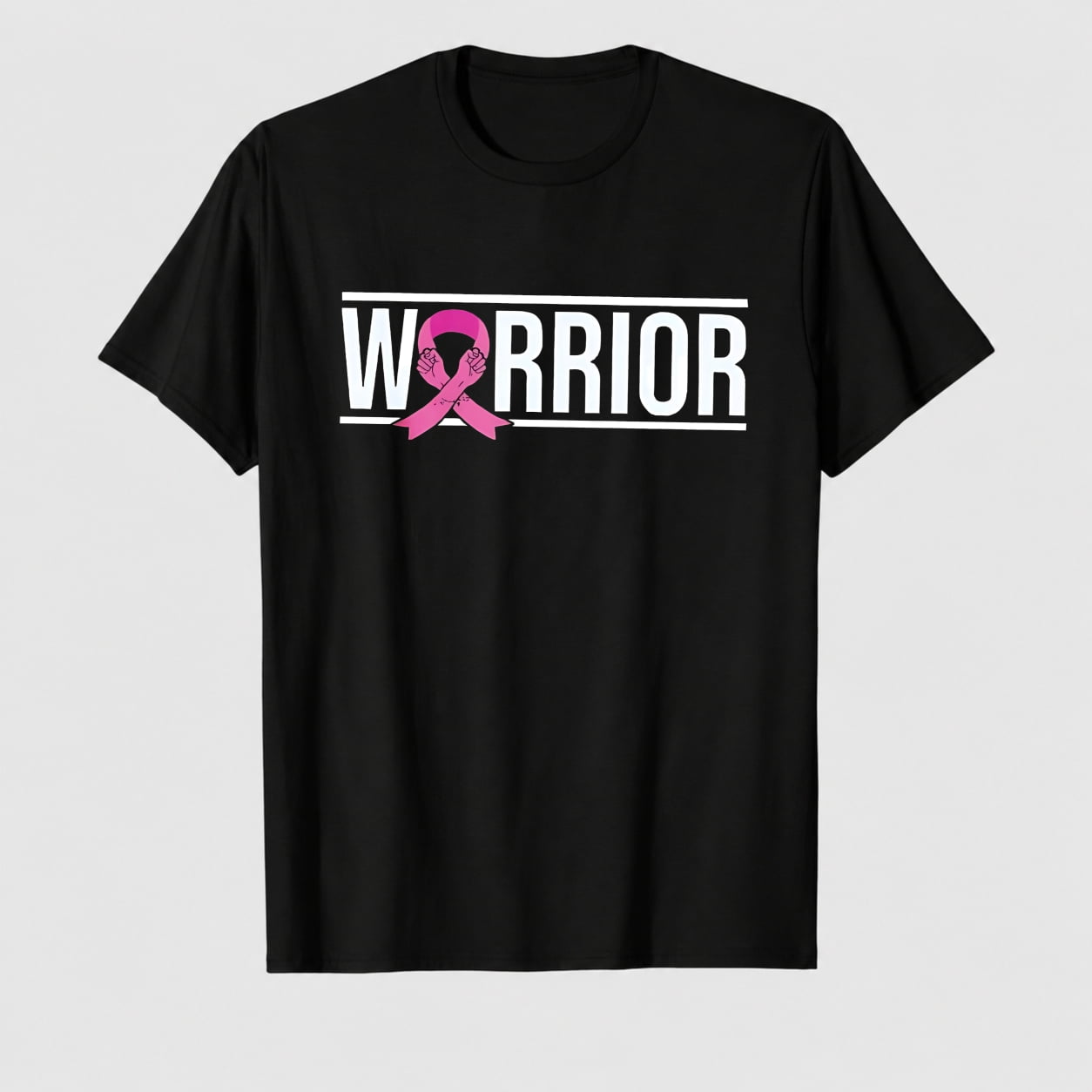 Women's Breast Cancer Awareness Survivor Heart Ribbon Graphic T-Shirt, 100% Cotton Short Sleeve Shirt
