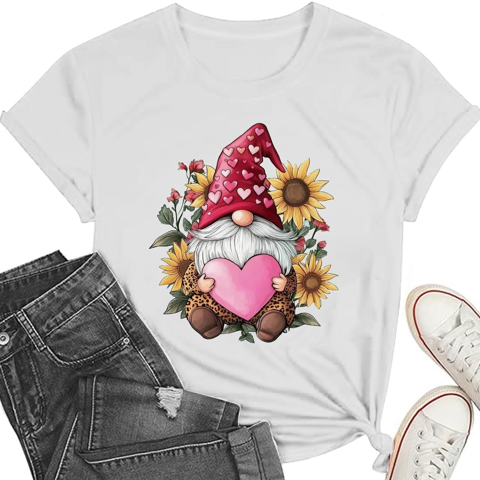 Women's Wife's Day Graphic Tees Short Sleeve Heart Printed Shirts Blouse Tops