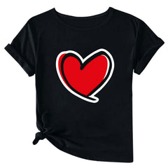 Womens Valentines Day T Shirt Love Graphic Tees for Women Fashion Crew Neck Casual Loose Short Sleeve Shirts (Black S)