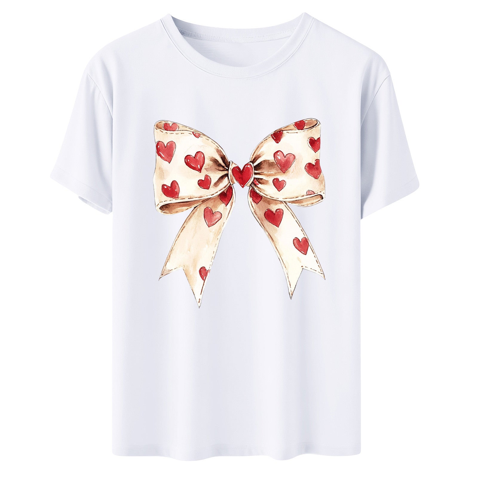 Womens Valentines Tshirts Cute Bow Valentine Day Graphic Tees Pullover Summer Short Sleeve Casual Tee Tops, L Black