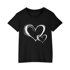 YLSDY Girls Love Shirts Valentine's Day Shirt Trendy Short Sleeve Tee Tops Kids Valentine Love Letter Heart Graphic Tshirt Black 4 Years