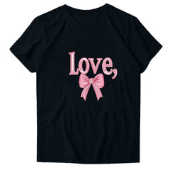 ShiShine Women's Love Graphic T Shirt Short Sleeve Casual Crewneck Tee Tops Summer Trendy Valentines Day Shirts