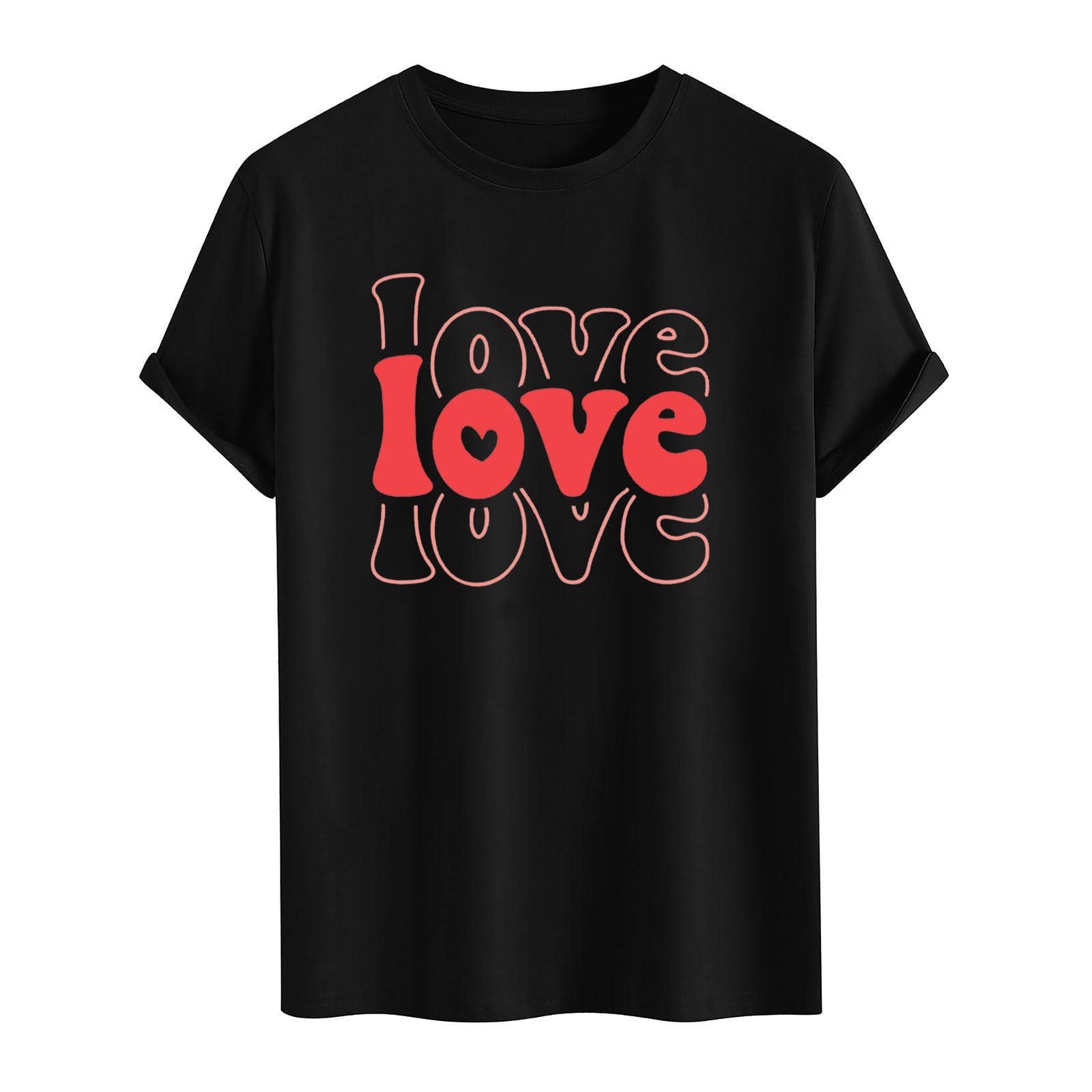 hotojiny Mens Vintage T-Shirts Casual Loose Short Sleeve Shirt Crew Neck Fashion Graphic Pullover Valentine's Day Tees Streetwear