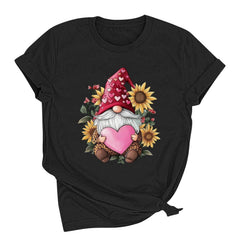 Women's Wife's Day Graphic Tees Short Sleeve Heart Printed Shirts Blouse Tops