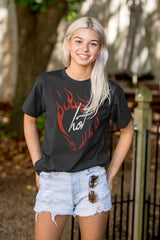 Flaming Hot Love Funny Valentines Day Women's Graphic T Shirt Tees Brisco Brands S