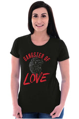 Gangster Of Love Funny Valentines Day Womens Slim Fit Graphic Tee Brisco Brands L