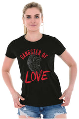 Gangster Of Love Funny Valentines Day Womens Slim Fit Graphic Tee Brisco Brands L