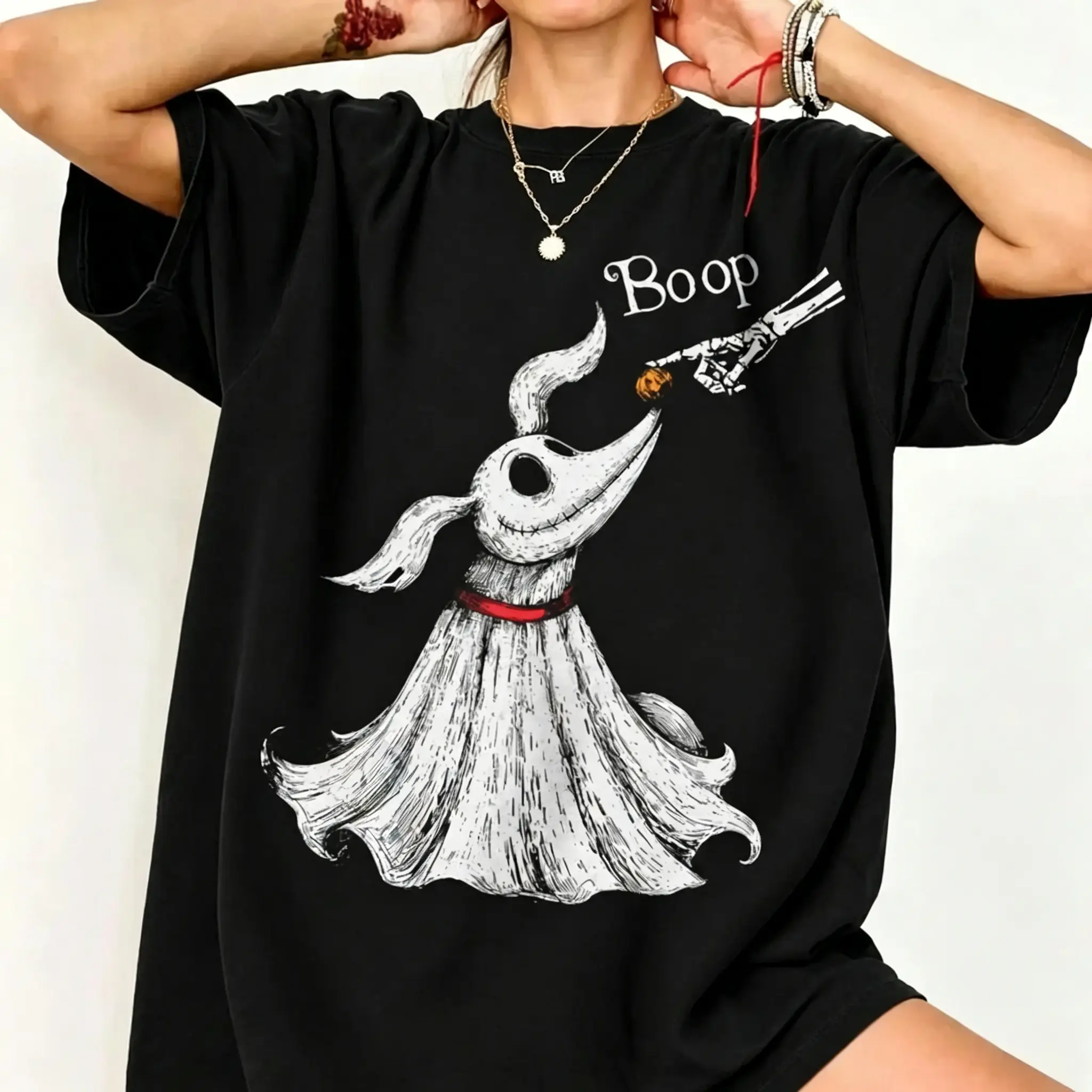 Zero Dog Boop Hand Funny T-Shirt, Halloween Trip Tee