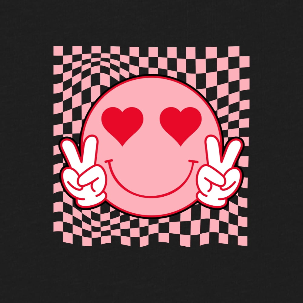 Wild Bobby Cute Trippy Peace Heart Valentine's Day Peace Hipster Vibes Women Graphic Tee