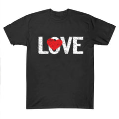 Ohufall Women's Plus Size Tops Fashion Women Valentine's Day Print Short Sleeve T-shirt Novelty Graphic Tops