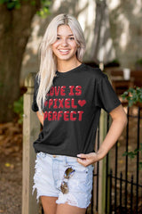 Love Pixel Perfect Valentines Day Women's Graphic T Shirt Tees Brisco Brands S