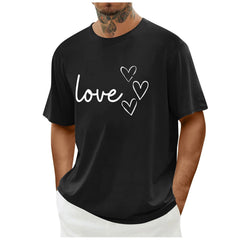 hotojiny Mens Valentine's Day T Shirts Casual Summer Short Sleeve Fashion Tees Breathable Graphic Shirt for Men Women