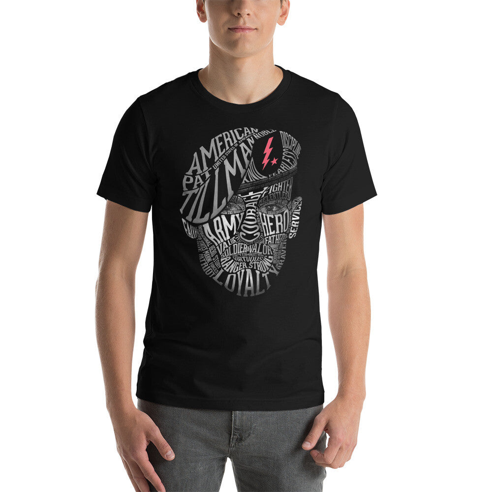 Honor and Courage Tribute Graphic T‑Shirt, Patriotic Hero Word Art Unisex Black Short‑Sleeve Tee，Men Tshirts